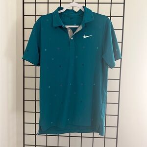 Nike Men's Teal Polo with Pattern